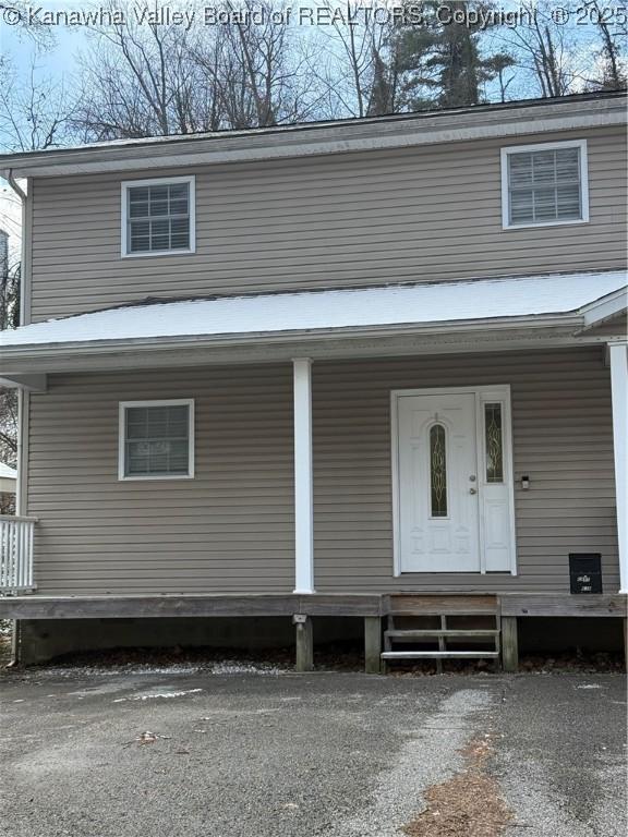 view of front of property with a porch