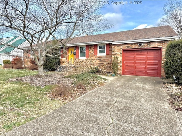 single story home with a garage