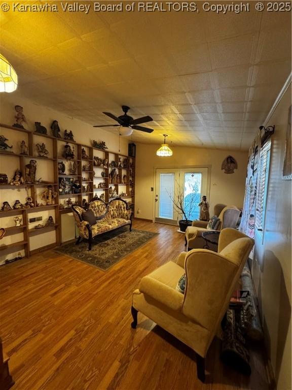 81 Amburgey Ln, Amherstdale, WV 25607 - living area featuring ceiling fan and wood finished floors