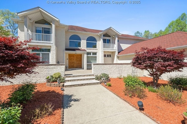 view of front of property with brick siding