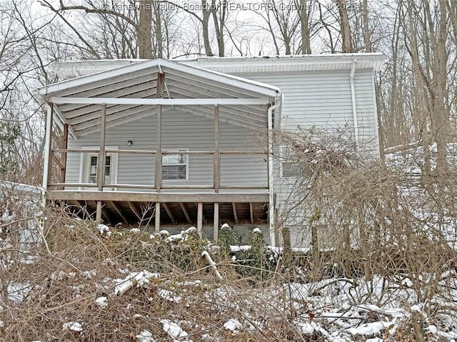 view of snow covered structure