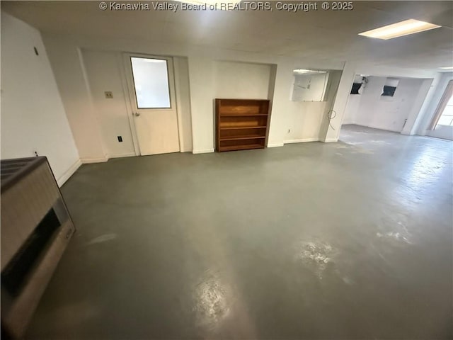 interior space featuring concrete floors