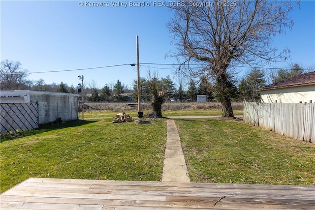 view of yard with fence