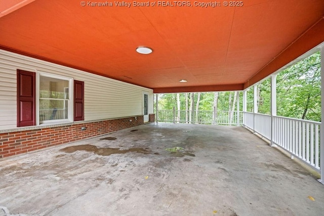 view of patio with a carport