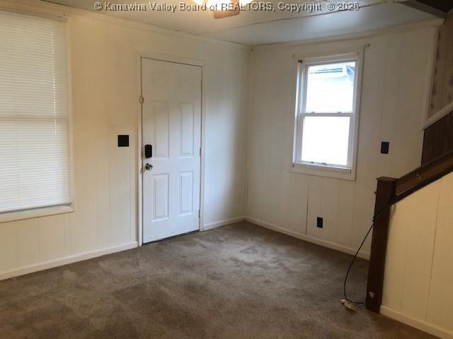 entrance foyer with carpet