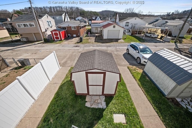 bird's eye view featuring a residential view