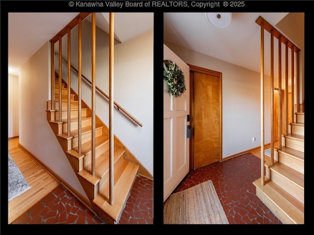 stairs with baseboards