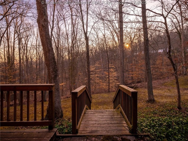 view of deck at dusk