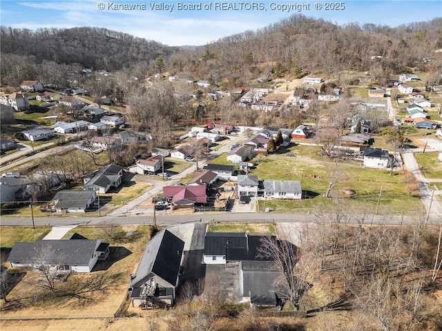 drone / aerial view with a residential view