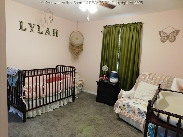 carpeted bedroom with baseboards