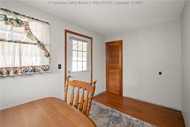 dining space featuring wood finished floors