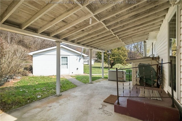view of patio / terrace with an outdoor structure