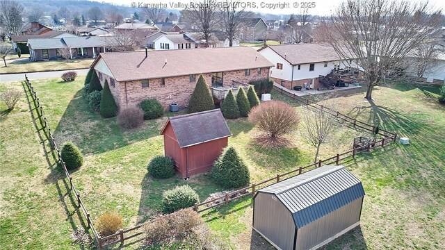 aerial view with a residential view