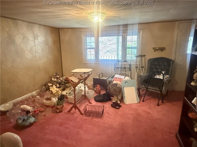 interior space with carpet floors