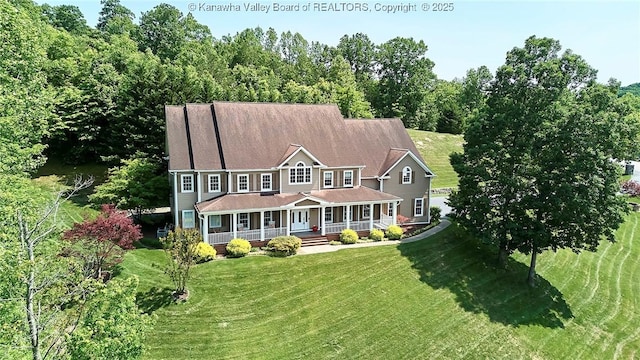 111 Graff Ln, Charleston, WV 25304 - view of front of property with covered porch and a front yard