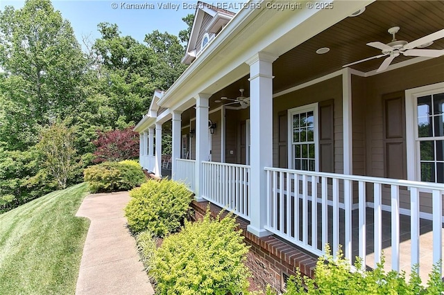 111 Graff Ln, Charleston, WV 25304 - view of side of property featuring a ceiling fan and covered porch