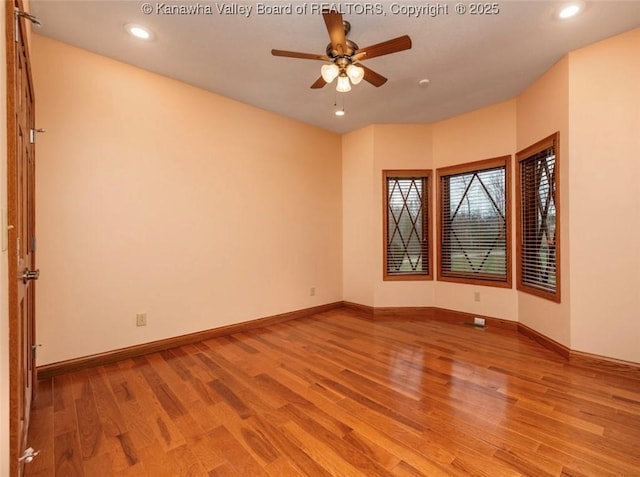 356 Latigo Pt, Milton, WV 25541 - spare room with light wood finished floors, a ceiling fan, and recessed lighting