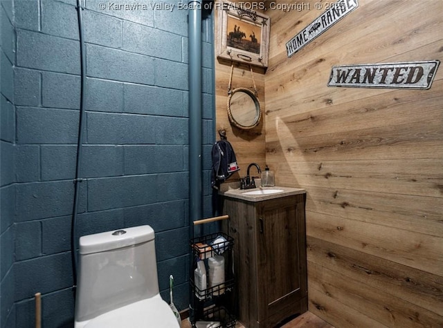 356 Latigo Pt, Milton, WV 25541 - half bath featuring vanity and wood walls