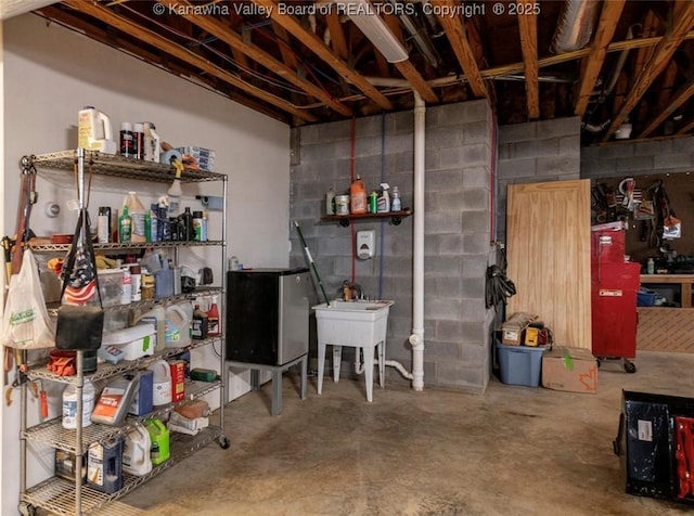 356 Latigo Pt, Milton, WV 25541 - unfinished below grade area with concrete block wall