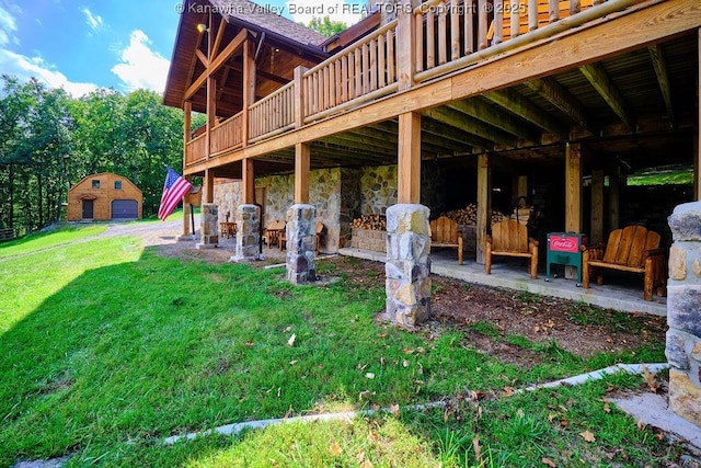 510 Shamrock Dr, Union, WV 26833 - view of yard featuring an outbuilding and a garage