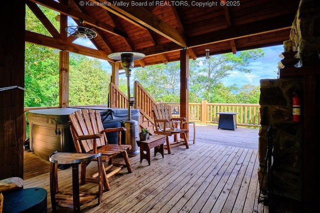 510 Shamrock Dr, Union, WV 26833 - wooden terrace with a hot tub
