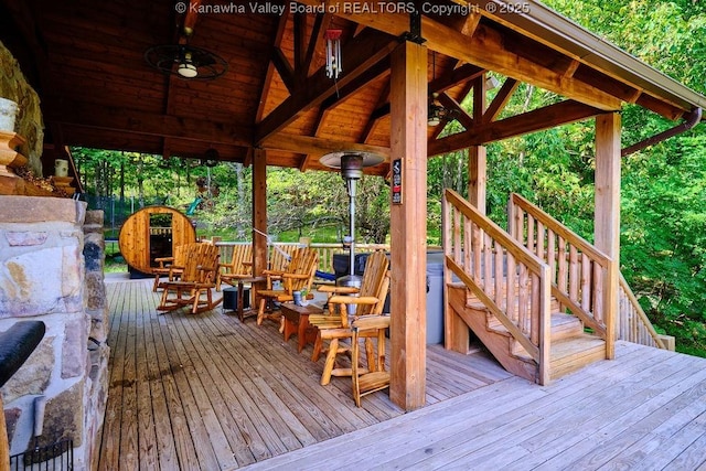 510 Shamrock Dr, Union, WV 26833 - wooden deck with ceiling fan