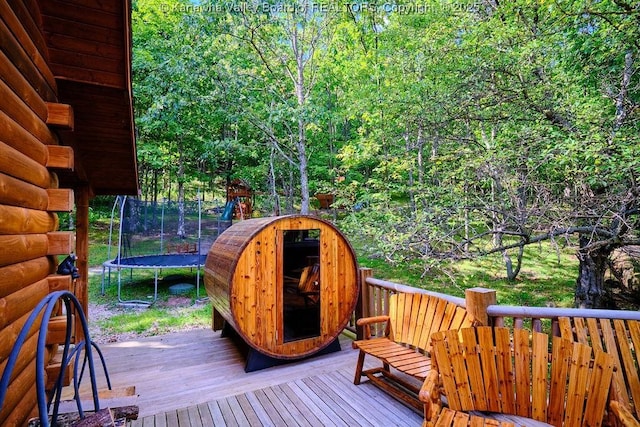 510 Shamrock Dr, Union, WV 26833 - deck featuring a trampoline