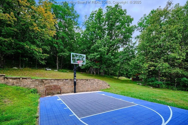 510 Shamrock Dr, Union, WV 26833 - view of sport court with basketball hoop and a yard