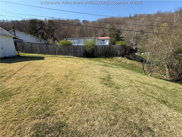 view of yard featuring fence