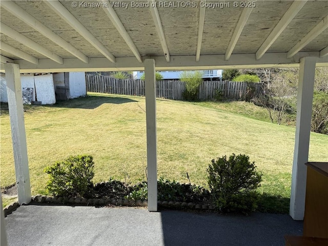view of yard featuring fence
