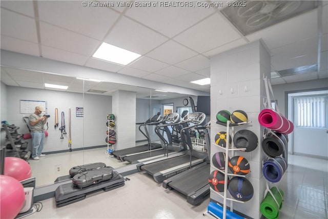 1800 Roundhill Rd Unit 404, Charleston, WV 25314 - gym with a paneled ceiling
