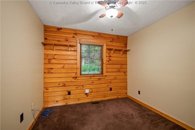 23 Mindia Ln, Alum Creek, WV 25003 - carpeted empty room featuring a ceiling fan, a textured ceiling, and baseboards
