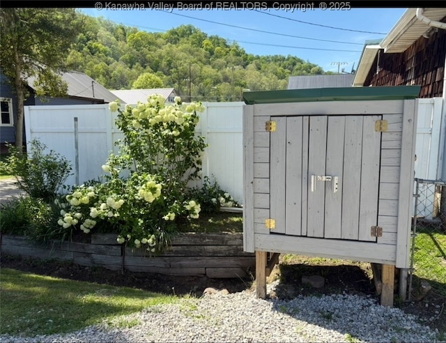 exterior space with fence