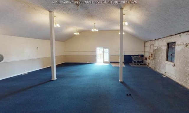 basement with a textured ceiling