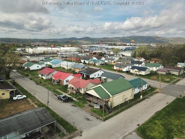 aerial view with a residential view