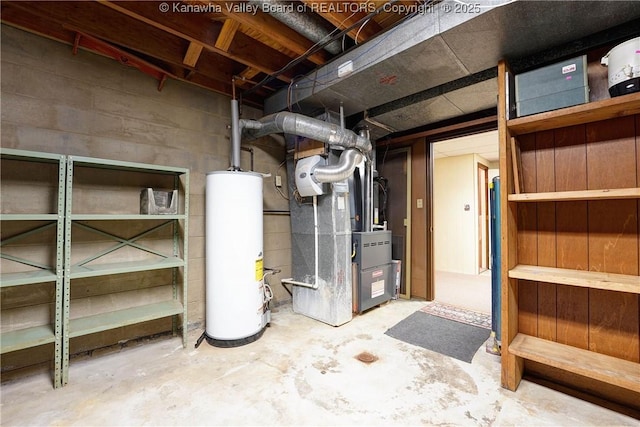 906 Hughes Dr, Saint Albans, WV 25177 - unfinished basement with water heater and heating unit