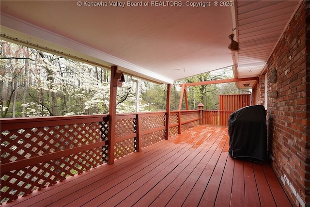 906 Hughes Dr, Saint Albans, WV 25177 - wooden deck with a grill