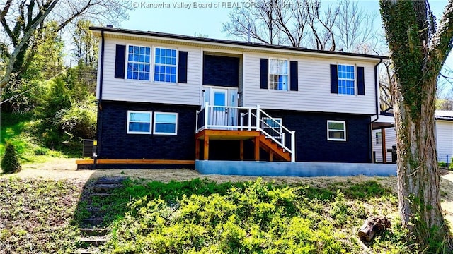 bi-level home with brick siding
