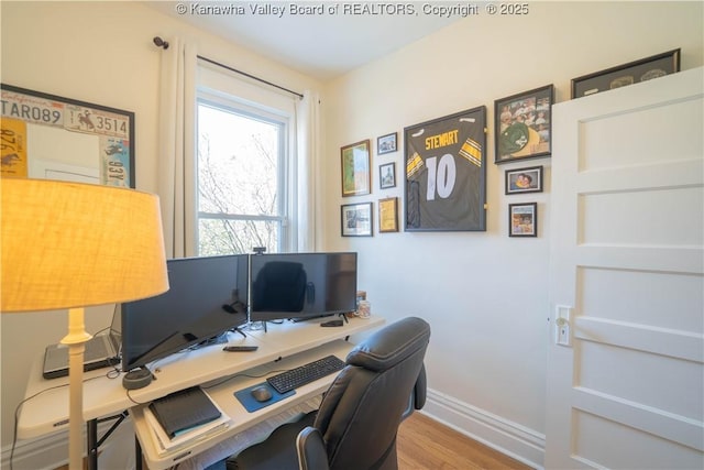 12 Arlington Ct, Charleston, WV 25301 - office area featuring wood finished floors and baseboards