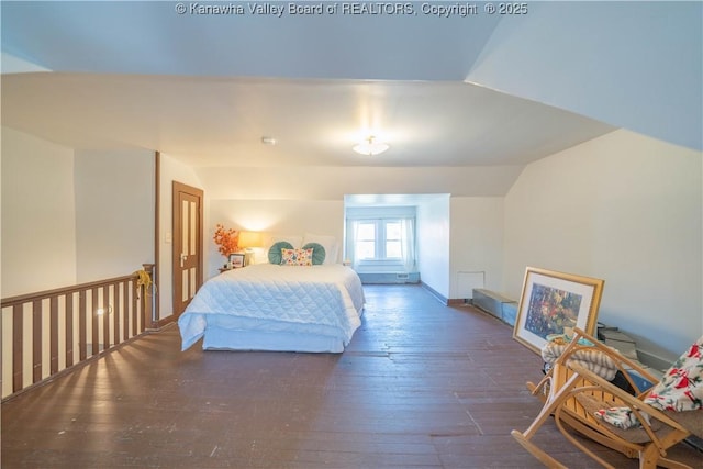 12 Arlington Ct, Charleston, WV 25301 - bedroom with hardwood / wood-style floors and vaulted ceiling