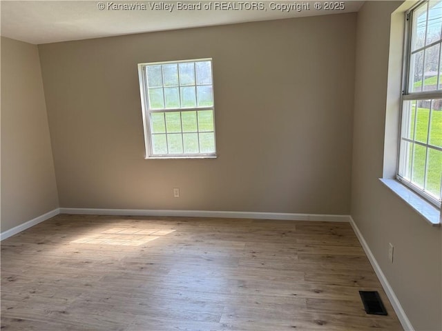 1651 Glenwood Rd, Milton, WV 25541 - spare room featuring plenty of natural light, visible vents, wood finished floors, and baseboards