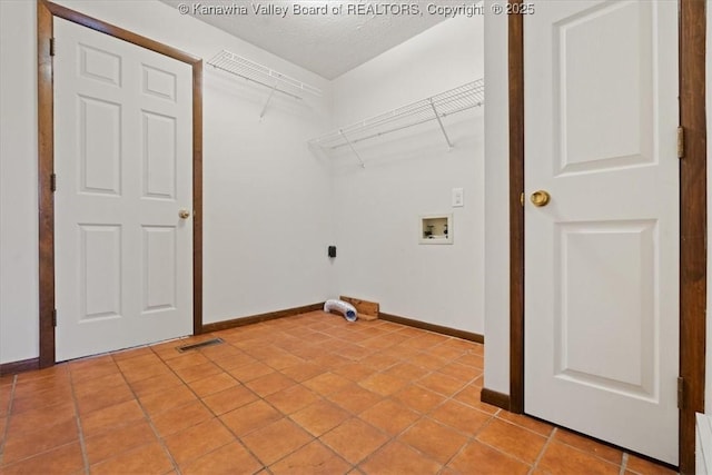 141 Wedgewood Rd, Ravenswood, WV 26164 - washroom with laundry area, hookup for a washing machine, visible vents, light tile patterned flooring, and baseboards