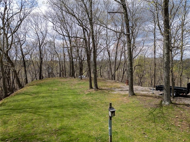 83 Lakeview Dr, Nitro, WV 25143 - view of yard with a wooded view