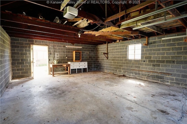 1055 Highland Dr, Saint Albans, WV 25177 - basement with concrete block wall and a garage
