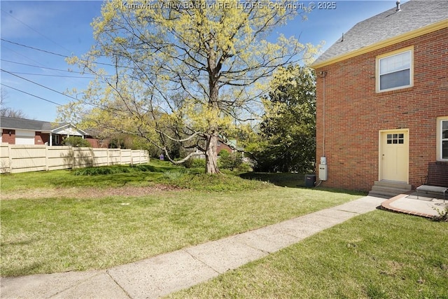 1055 Highland Dr, Saint Albans, WV 25177 - view of yard with fence, entry steps, and central air condition unit