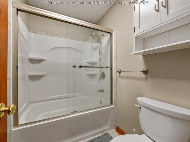 1205 Crown Point Dr, Hurricane, WV 25526 - bathroom featuring toilet and combined bath / shower with glass door