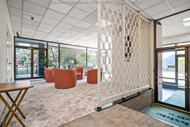 1578 Kanawha Blvd Unit 7C, Charleston, WV 25311 - lobby with a paneled ceiling, a surveillance system, and expansive windows