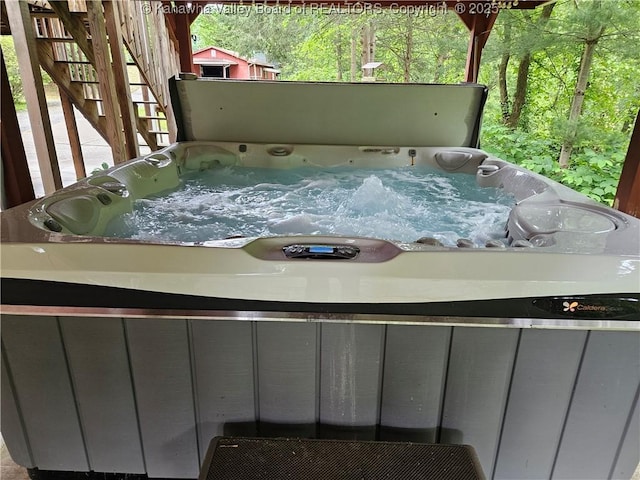 12376 Elk River Rd N, Clendenin, WV 25045 - exterior view of a hot tub and stairway