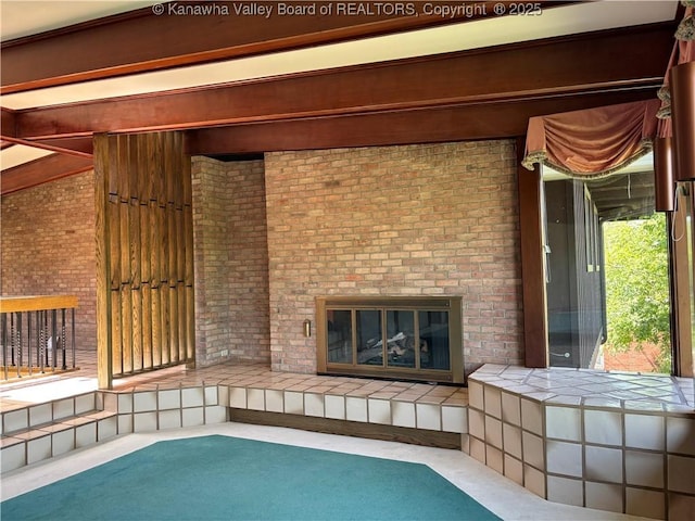 207 Mckinley Ave, Charleston, WV 25314 - interior space featuring a brick fireplace
