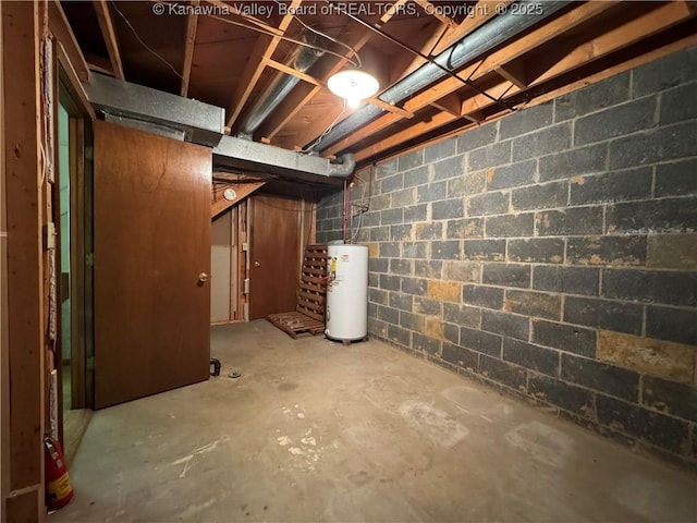 168 Jane Dr, Culloden, WV 25510 - unfinished below grade area with water heater and concrete block wall